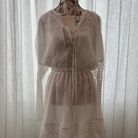 5Rue polka dot ivory short dress - Picture 2 of 7